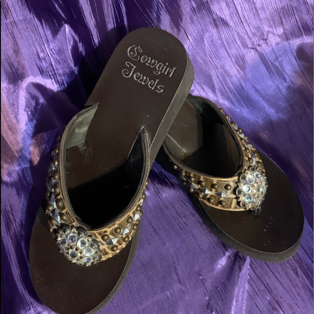 Cowgirl jewels flip flops